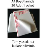 1001 Tüm Yazıcılar ile Uyumlu Kuvvetli Yapışkanlı A4 Yapışkanlı Etiket Kağıdı, 21X29.7 Cm, 16