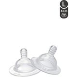 1001 Twistshake Silikon Anti-Kolik 2'li Biberon Emziği Large 4+ Ay - 2351-Damaklı Yavaş Akış - 0 - 3 Ay