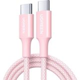 1001 Ugreen Usb-C 100W 5A Qc Pd Örgülü Hızlı Şarj Kablosu, 1 Metre, Pembe, 65251 - Çok Renkli