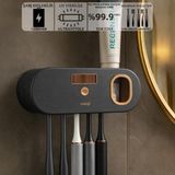1001 UV5F 1200MAH Şarj Edilebilir Uv Sterilizatörü Otomatik Diş Fırçası Tutucusu Gri - secenek