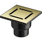 1001 V-Flow Kare 5608278 Duş Kanalı Alttan Çıkışlı 100 Kapak Parlak Altın - secenek