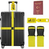 1001 Valiz Güvenlik Seti, 2 Adet Valiz Kemeri, Etiket ve Şeffaf Pasaport Kılıfı, 4 Parça (Sarı) - secenek