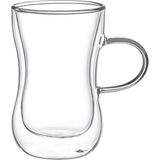 1001 Vetro Borosilikat Çift Camlı Kulplu Çay Bardağı 150ML (2AD) - seçenek