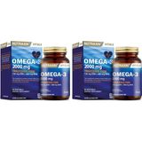 1001 Vitals Omega-3 2000 Mg Epa + Dha Balık Yağı Içeren Takviye Edici Gıda (1 x 60 Kapsül) (2 Paket - --