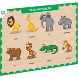 1001 Vitrin Dolusu CAAHS-3213 Ca Games Ahşap Vahşi Hayvanlar Bul-Tak - 10 cm