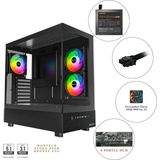 1001 Xr Cam Panel Oyuncu Kasası Siyah + Alpha 80+ Bronze 850W Atx 3.1 Gen5.1 Psu + 6 Port Fan & Argb Kon - 1000 W