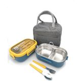 1001 Yalıtımlı Termal Çantalı Çelik Lunch Box – Bpa’sız, Sızdırmaz, Çok Bölmeli Yemek Kab� - --