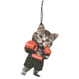 1001MODEL Boks Yapan Kedi Görselli Oto Kokusu Dikiz Ayna Süsü Torpido Ve Oto Aksesuarı