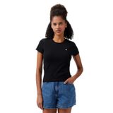 10027252.001 CROPPED T-SHIRT Siyah Yuvarlak Yaka Regular Fit Kadın T-Shirt
