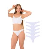 10051 Pamuklu Tanga String Kadın Külot, V8- Beyaz, S