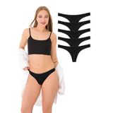 10051 Pamuklu Tanga String Kadın Külot, V9- Siyah, S