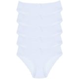 1009 Bato Paça Dantelli 5'li Kadın Külot Paketi, V3- Beyaz, XL