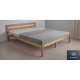 100cm X 200cm Doğal Masif Ahşap Trend Karyola + 2 Adet Simple Yatak Kenarı Rafı Hediyeli