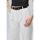 %100HAKIKI Deri Gümüş Tokalı Kadın Kemeri 3cm - 135 cm - Siyah
