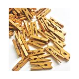100'lü 2.5 cm 10'lu Paket 1000 Adet Gold Ahşap Fotoğraf Albüm Mandal