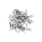 100'LÜ Gümüş Ahşap Mandal 2.5cm (10'lu PAKET-1000 Adet) - Beyaz