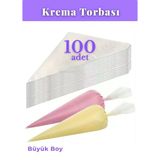 100'Lü Kullan At Krema Torbası Büyük Boy Cupcake, Pasta Ve Ekler Süsleme İçin 35,5X25 Cm