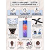 100'lü Kutu Set Ekstra Esnek Kopmaz Mini Perma Lastik Saç Tokası - 2 Farklı Seçenek Çok Renkli