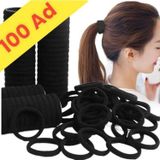100'Lü Siyah 6 Cm Esnek Lastik Saç Tokası