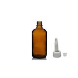 100ML Kahverengi Cam Şişe Getamisin Kapak, 24 Adet, Plastik Üstten Damlalıklı Şişe, Damlatmalı Şişe, Damlatıcı Şişe
