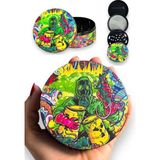 100MM Toxic Tasarım Xl Grinder Premium 4 Katmanlı Geniş Hazne Manuel Kahve Baharat Öğütücü Parçalayıcı Büyük Boy