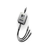 100W 3A Çoklu Hızlı Şarj Kablosu 3İn1 Lightning Type-C Micro Usb, 1.2M Çoklayıcı Alüminyum