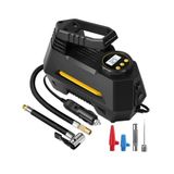 100W Araç Hava Kompresörü, Dijital Ekranlı Lastik Şişirme Pompası, 150 PSI Hızlı Şişirme, Otomatik Kapanma, LED Işıklı, Çok Amaçlı Uçlu (Araba, Bisiklet, Motor, Top, Şişme Yatak) A6688