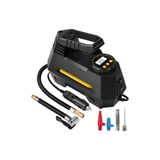 100W Araç Hava Kompresörü, Dijital Ekranlı Lastik Şişirme Pompası, 150 PSI Hızlı Şişirme, Otomatik Kapanma, LED Işıklı, Çok Amaçlı Uçlu (Araba, Bisiklet, Motor, Top, Şişme Yatak) A6688