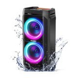 100W Bluetooth Hoparlörler V5.3; Taşınabilir Ipx6 Suya Dayanıklı Parti HOPARLÖRÜ/110DB Büyük Ses/dsp, Işıklı Karaoke Outdoor Boombox/mikrofon ve Gitar Bağlantı Noktası/echo/usb/adaptör - Çok Renkli