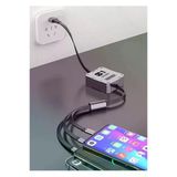 100W Geri Çekilebilir Makaralı Çoklu Şarj Kablosu Alüminyum Kutu Lightning Micro Type-C Şarj Kablosu