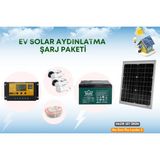 100W Güneş Panelli Solar Sistem Aydınlatma Tv Telefon Şarj