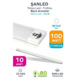 100Wat 120 Cm Kristal Yatay Led Bant Armatür-Trafolu Beyaz Işık 10 Adet
