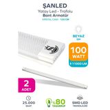 100Wat 120 Cm Kristal Yatay Led Bant Armatür-Trafolu Beyaz Işık 2 Adet