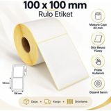 100X100 mm Rulo Ribonlu Barkod Etiketi 40 mm Masura 500 Sarım