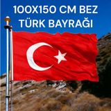 100X150 cm Bez Türk Bayrağı **kaliteli Kumaş Malzeme**