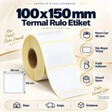 100X150 mm Rulo Termal Ribonsuz Barkod Etiketi 40 mm Masura 350'LI Sarım