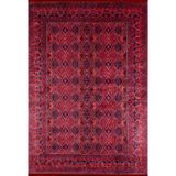 100x200 cm Kinesma Kırmızı Madalyon Yün El Dokuma Modern Geometrik Etnik Eskitme Desenli Boho Oturma Odası Salon Yolluk Koridor Mutfak Halısı