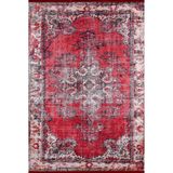 100x500 cm Borovici Kırmızı Vintage Yün El Dokuma Modern Geometrik Etnik Eskitme Desenli Boho Oturma Odası Salon Yolluk Koridor Mutfak Halısı