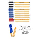 1010 Tükenmez Kalem Ofispen (mavi 5 siyah 3 kırmızı 2) 10 adet