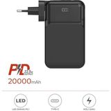 1027 20000 Mah Type-C Lightning 22,5 W Hızlı Şarj Dijital Göstergeli Powerbank - Siyah