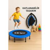 102Cm Katlanabilir Trambolin – Taşınabilir Egzersiz Mavi Trambolini