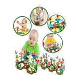 104 Parça Bahçe Çiçek Yapım Seti Eğitici Oyuncak Çiçek Bahçesi Yapı Blokları Yapboz Bul Tak Puzzle