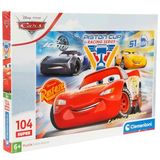 104 Parça Super Puzzle: Disney Cars
