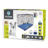 10450717 M-PETS VOYAGER KÖPEK KAFESİ 2 KAPILI (L) MAVİ 91X58X63CM