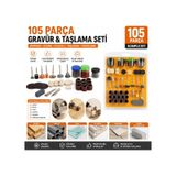 105 Parça Gravür, Zımpara Ve Polisaj Aksesuar Seti Mini Taşlama Uyumlu Çok Amaçlı Set