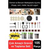 105 Parça Hobi Gravür Dremel Taşlama Ucu Mini Metal Ahşap Oyma Seti Parlatma Zımparalama Fırçalama
