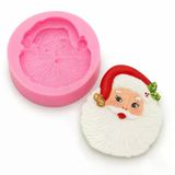 1056 - Silikon Kalıp Mum Kalıbı - Noel Baba Tabak