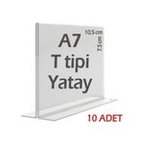 10,5x7,5 cm A7 T-Tipi Yatay Şeffaf Föylük Menü Broşürlük Etiketlik (10 Adet)