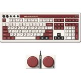 108 Tuşlu ve Entegre Numaralı 8BitDo Retro 108 Mekanik Klavye, Bluetooth/2.4G/USB-C Windows ve Android için Sıcak Değiştirilebilir Kablosuz Oyun Klavyesi - Fami Edition - QWERTY İngilizce Klavye