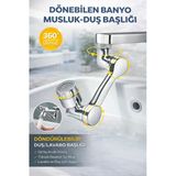 1080 Derece Dönebilen Mutfak Banyo Musluk Duş Başlığı Nikelaj Kaplama Ayarlanabilir Paslanmaz